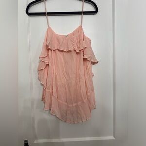 Free people ballet pink ruffle camisole top small